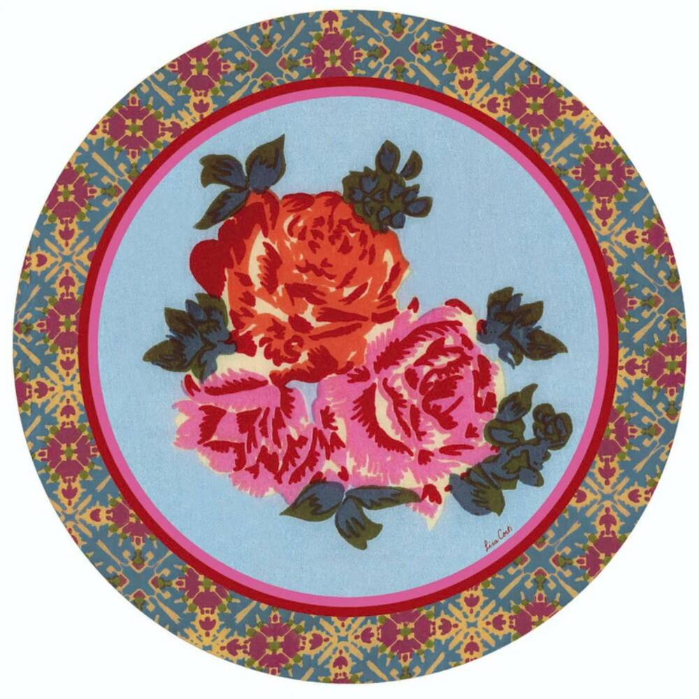 NEW LISA CORTI masonite placemats set in naga garden light blue
